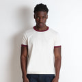 Diego Muscle Tee | Ringer T-Shirt Natural | Burgundy