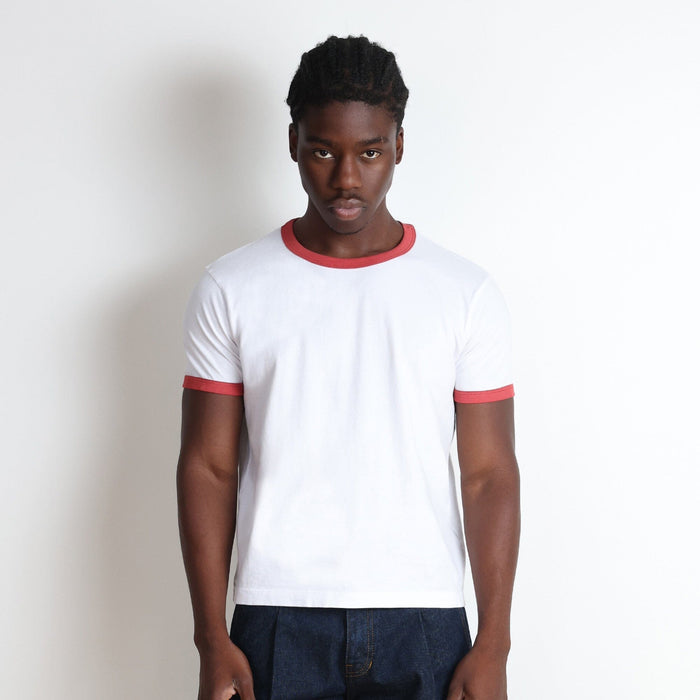 Diego Muscle Tee | Ringer T-Shirt White | PH Red