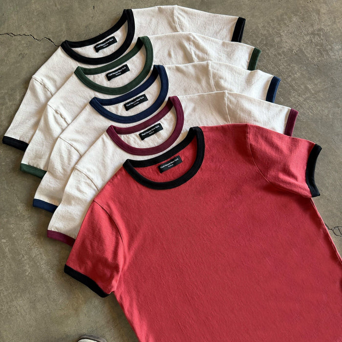 Diego Muscle Tee | Ringer T-Shirt Natural | Navy