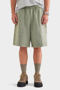 Distressed Heavyweight Track Short - Washed Olive