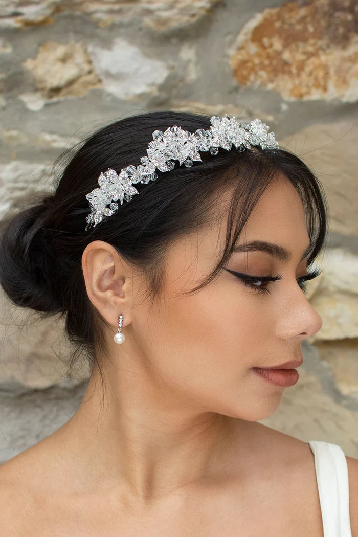 Edwina Silver Crown Clear Crystals - Jewellery - Windsor Bridal Jewellery