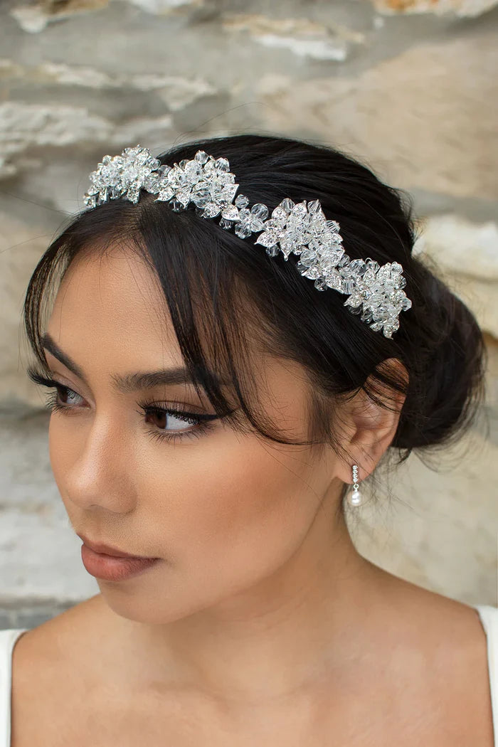Edwina Silver Crown Clear Crystals Silver - Jewellery - Windsor Bridal Jewellery