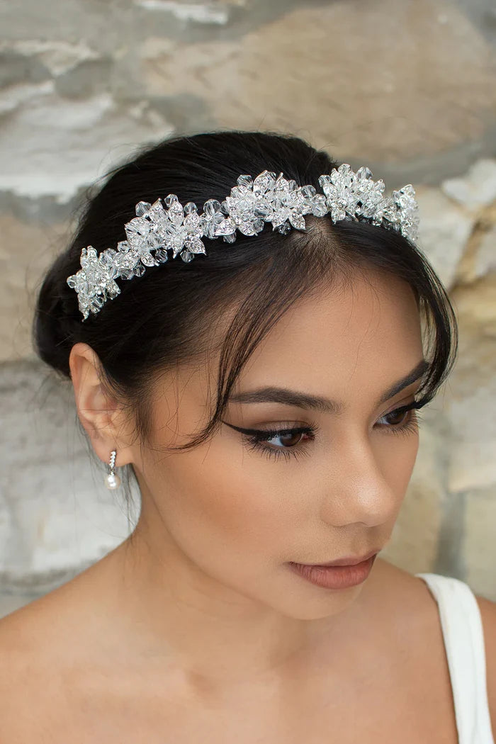 Edwina Silver Crown Clear Crystals - Jewellery - Windsor Bridal Jewellery