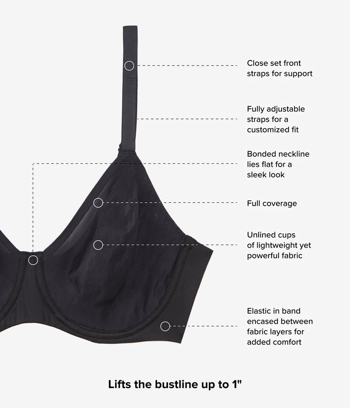 Elevated Allure Underwire Bra: Black