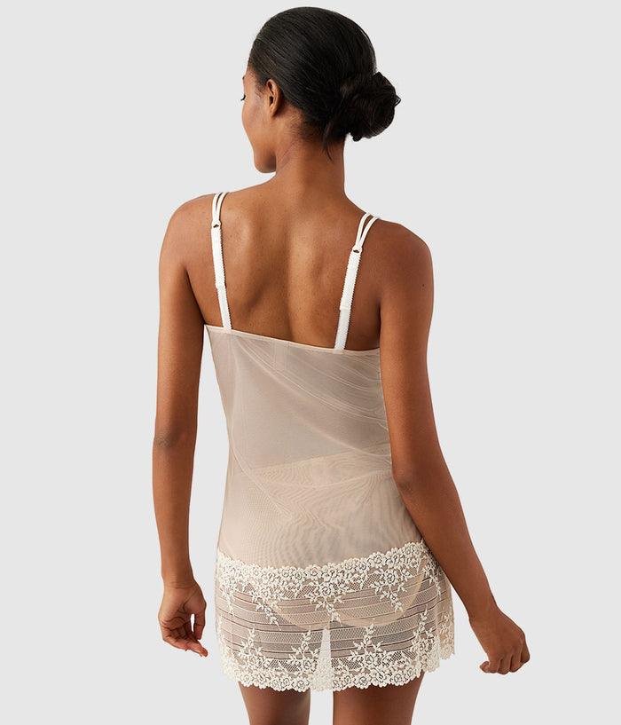 Embrace Lace® Chemise: Sand/Ivory