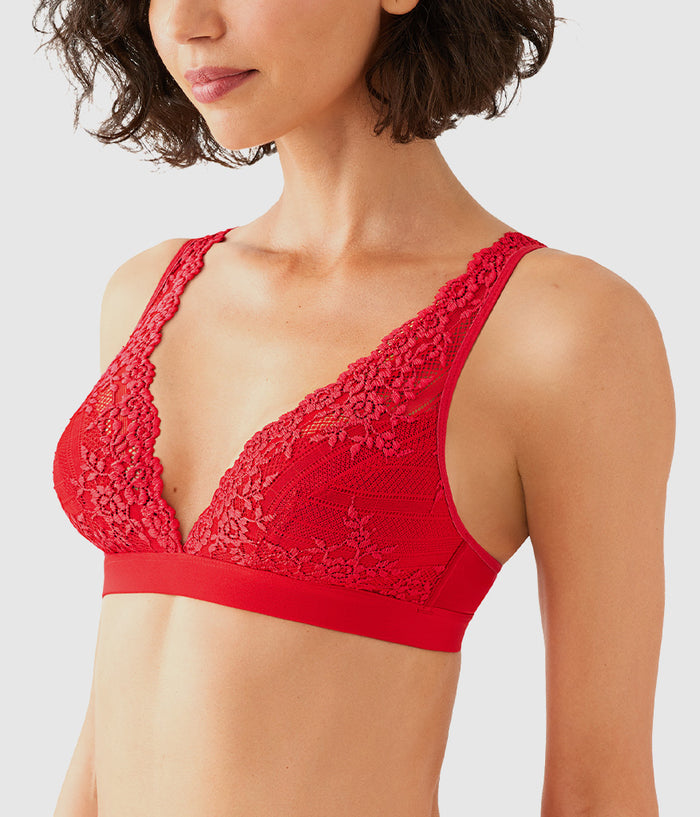Embrace Lace® Wire Free Bralette: Equestrian Red