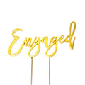 ENGAGED Cake Topper Gold - Giftware - Cake and Candle