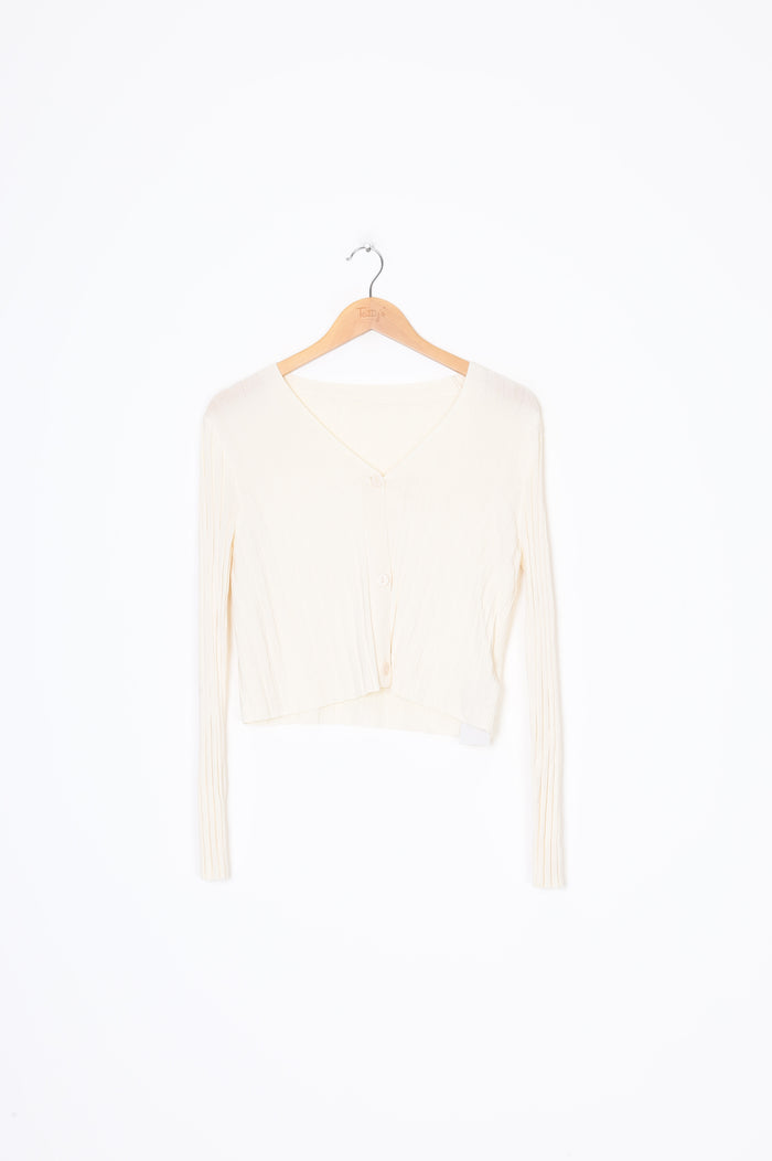E.S Womens Cream Cardigan Size 8