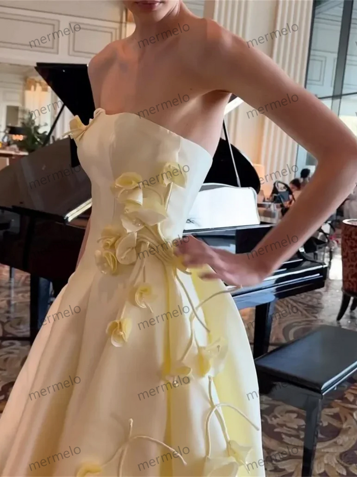 Evening Dress Formal Saudi Arabia Strapless A-line Floor Length Skirts Open Back Draped Sleeveless