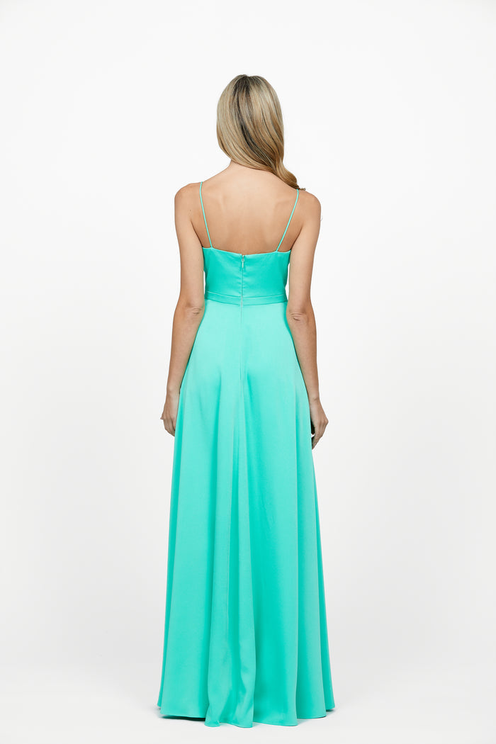 Everleigh Cowl Neck Wrap Skirt Gown - Dress - Bariano