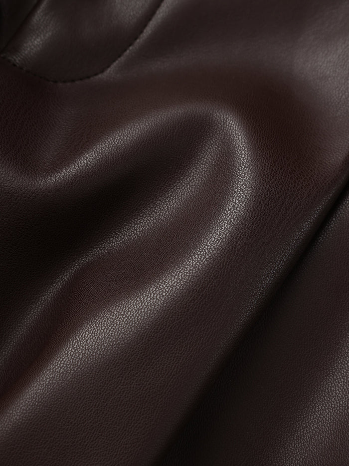 Faux Leather Wide-Leg Pants