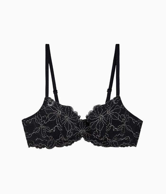 Feeling Famous Balconette Contour Bra: Night/Angel Wing
