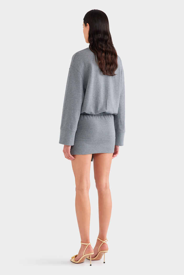 Fleece Sweater Dress - Dark Grey Marl