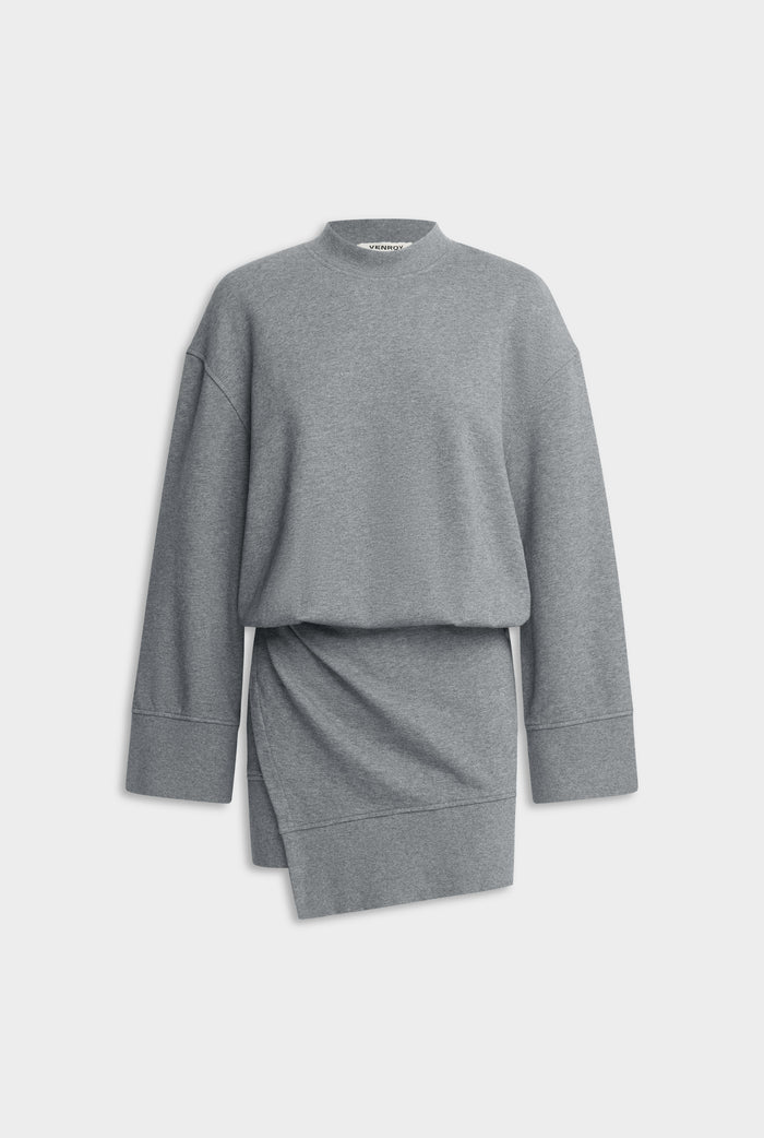 Fleece Sweater Dress - Dark Grey Marl