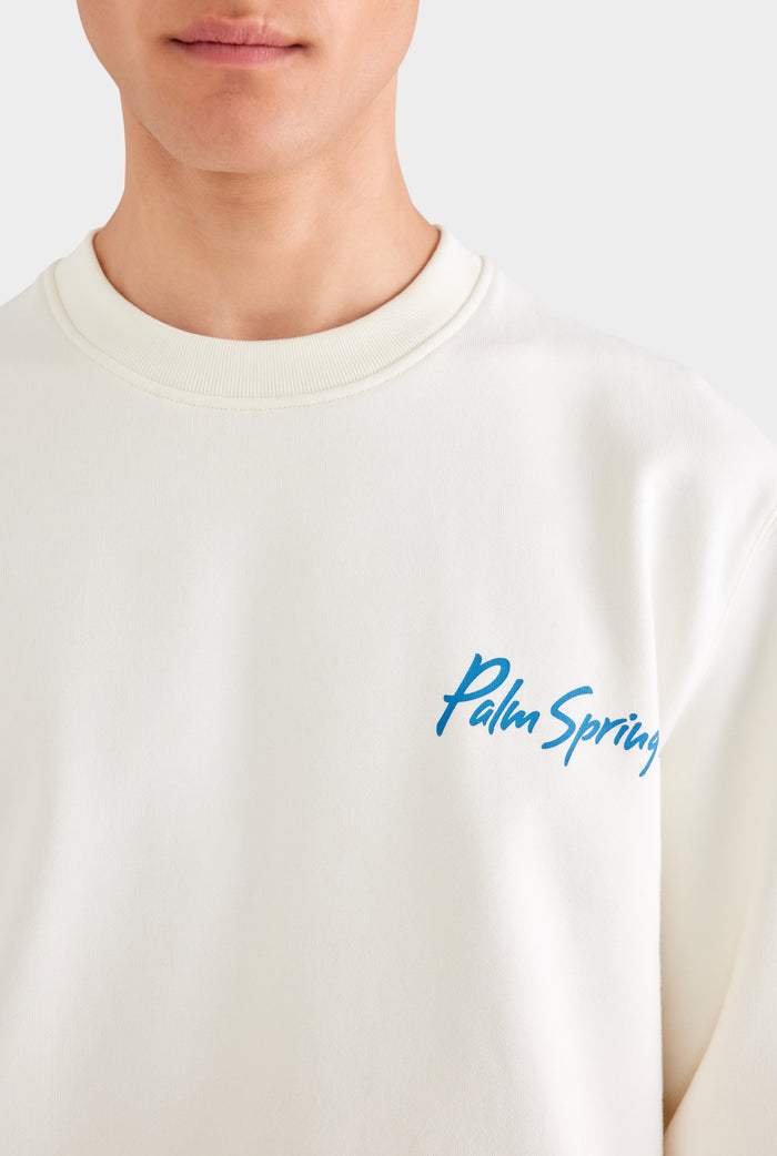 Fleece Track Crewneck - Cream