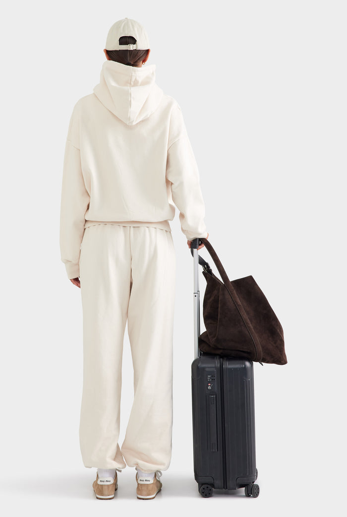 Fleece Track Hoodie - Cream