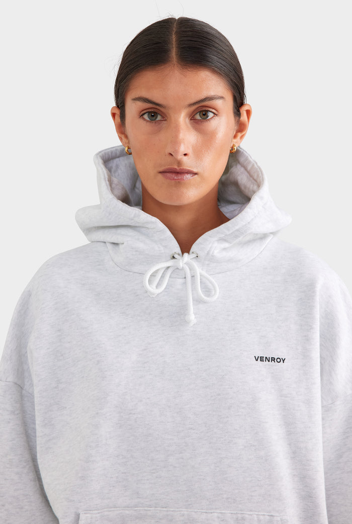 Fleece Track Hoodie - Light Grey Marl