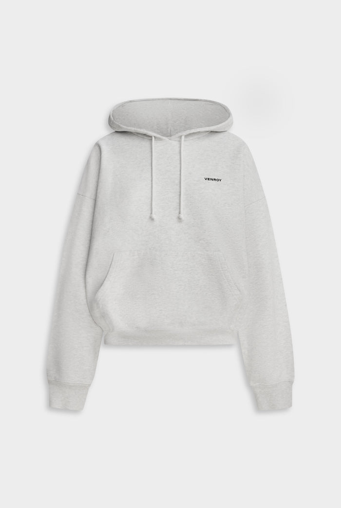 Fleece Track Hoodie - Light Grey Marl