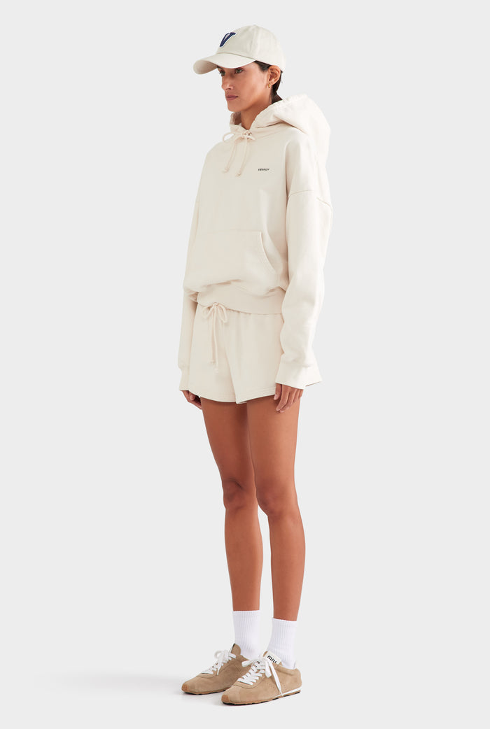 Fleece Track Shorts - Cream