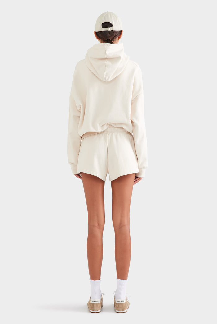 Fleece Track Shorts - Cream
