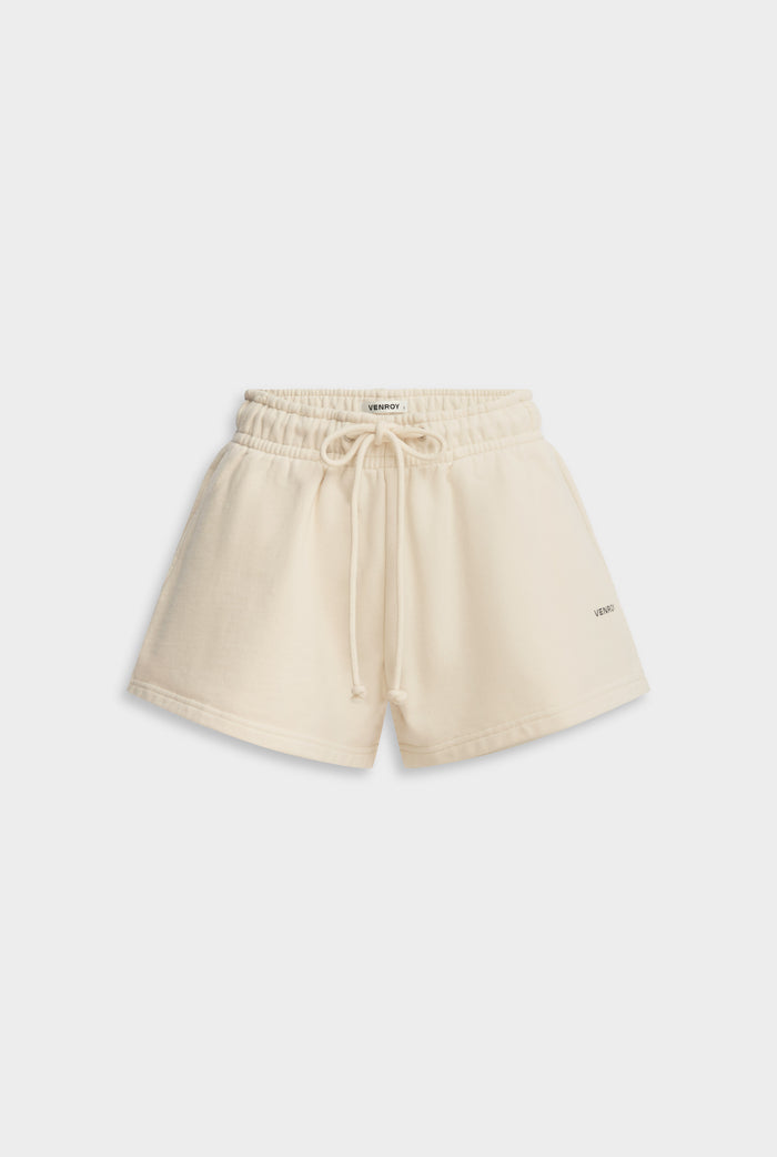 Fleece Track Shorts - Cream