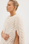 Franki Chevron Poncho Stone - Accessory - Bubish