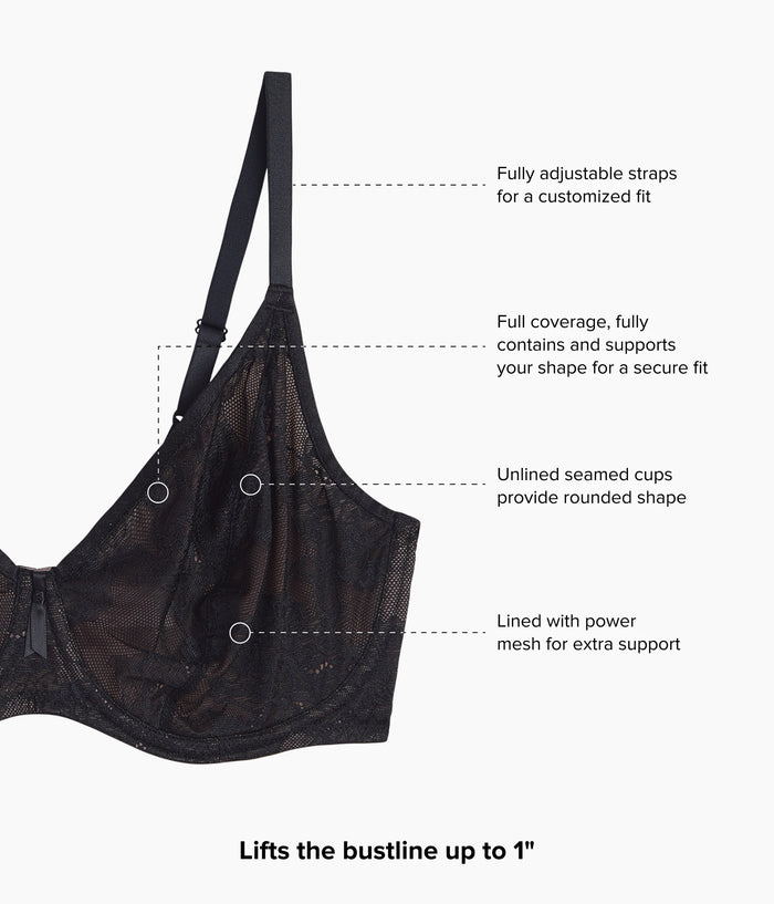 Full Bloom Underwire Bra: Black
