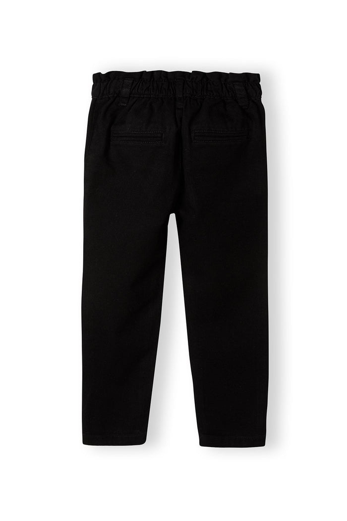 Paperbag Waist Jeans, Black, Button Front - 3