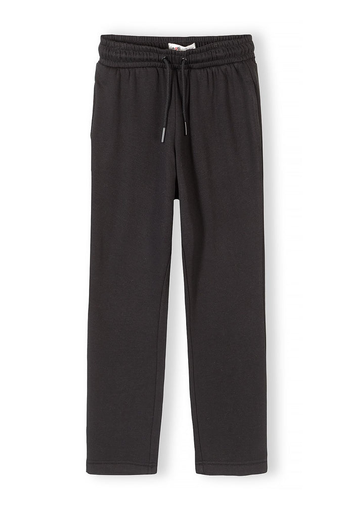 Wide Leg Joggers, Black, Side Pockets - 1