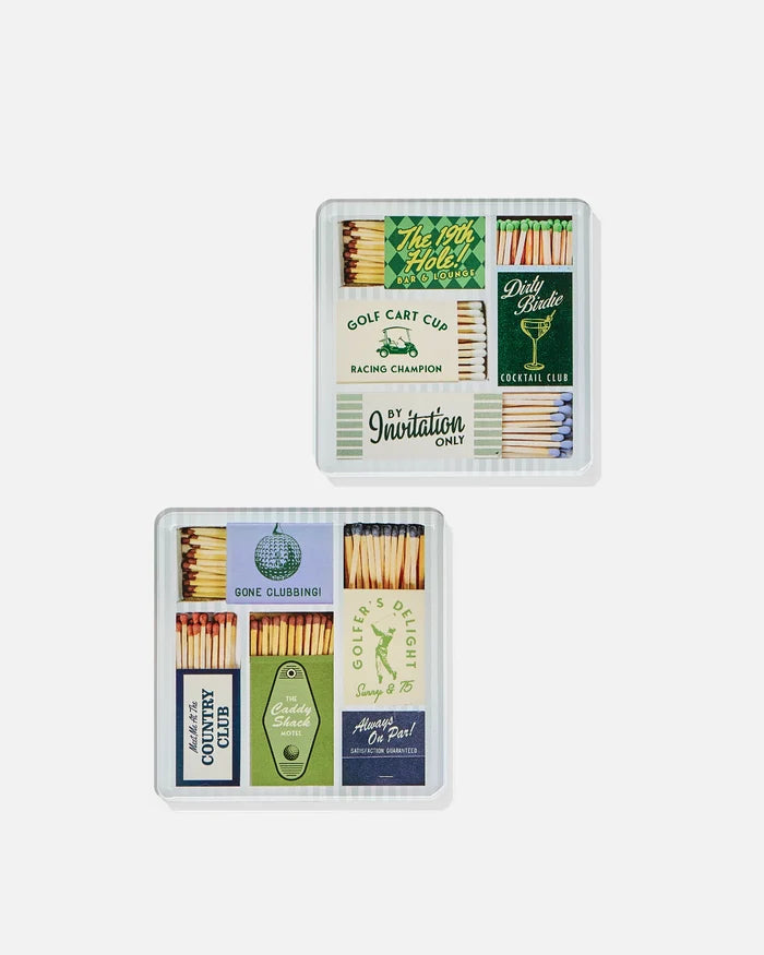 Golf Matchbook Acrylic Coaster | Set of 4