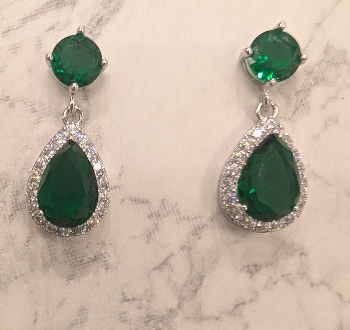 Green Teardrop Earring