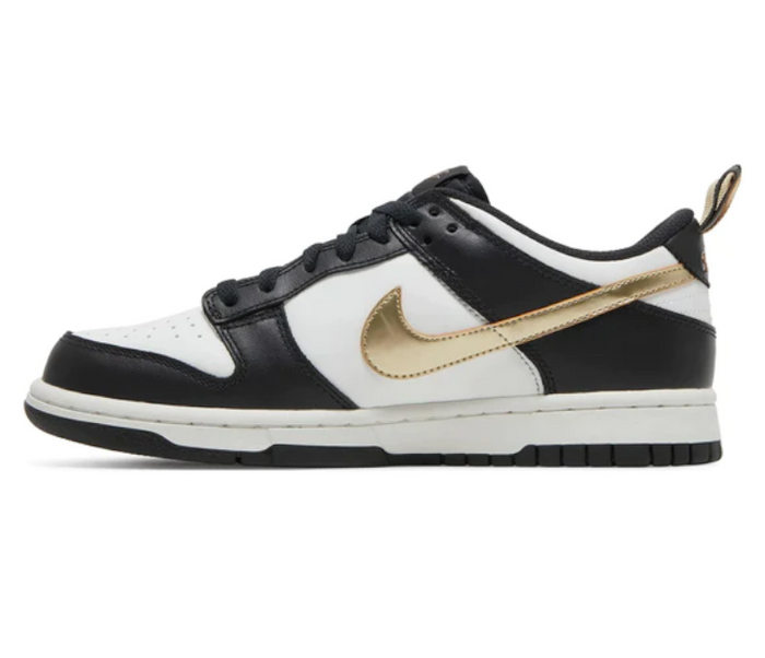 GS Nike Dunk Low (Black/White-Gold)