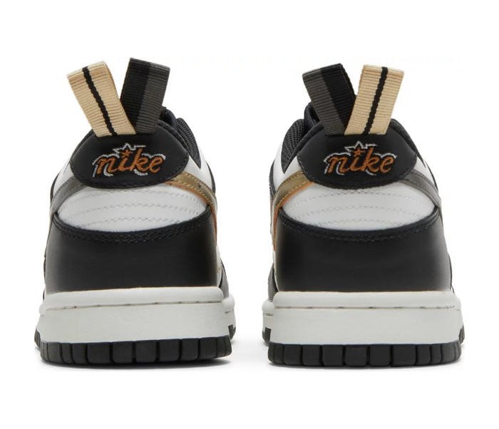 GS Nike Dunk Low (Black/White-Gold)