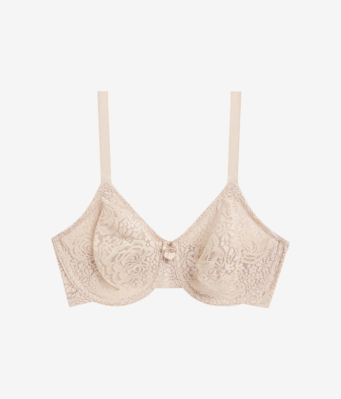 Halo Lace Underwire Bra: Sand
