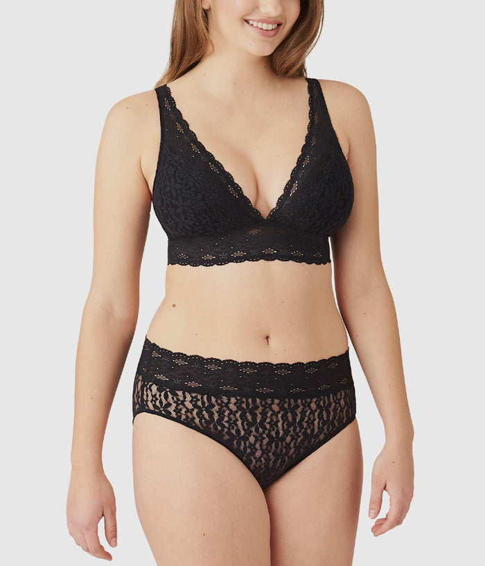 Halo Lace Wire Free Bralette: Black