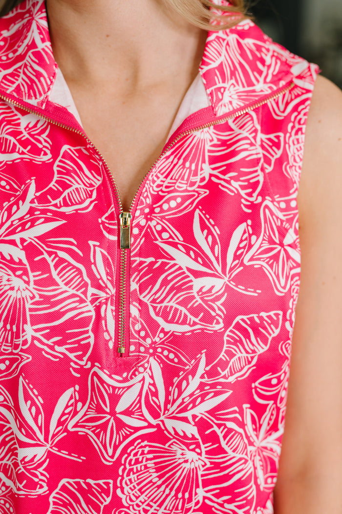 Harbour Quarter Zip Dress in Coastal Pink by Dear Scarlett