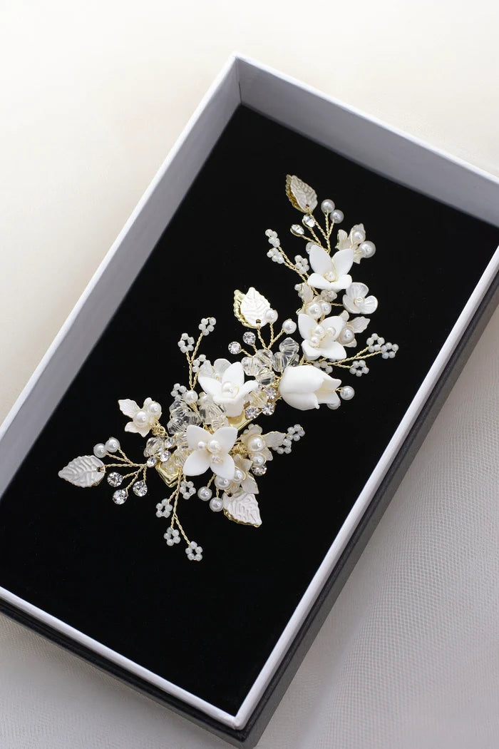 Harlow Side Clip Gold - Jewellery - Windsor Bridal Jewellery