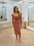 Heidi Ruffled Midi Dress Nude - Dress - Bariano