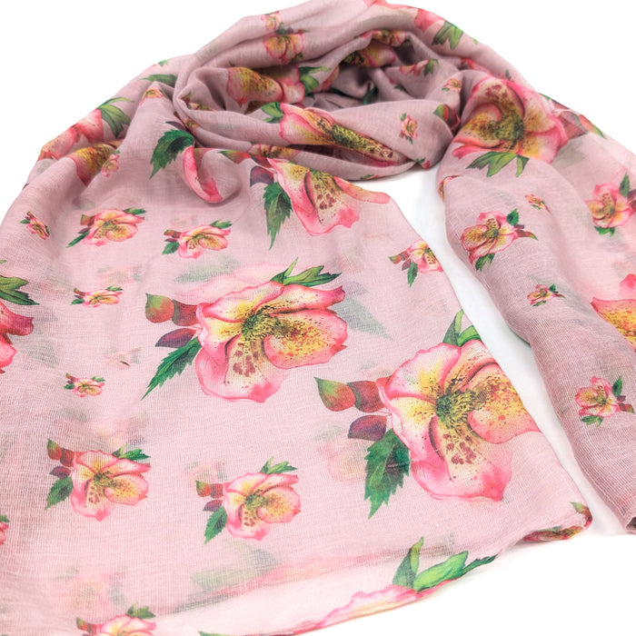 Hellebore Scarf (70x180cm) - Pink - Exclusive Design