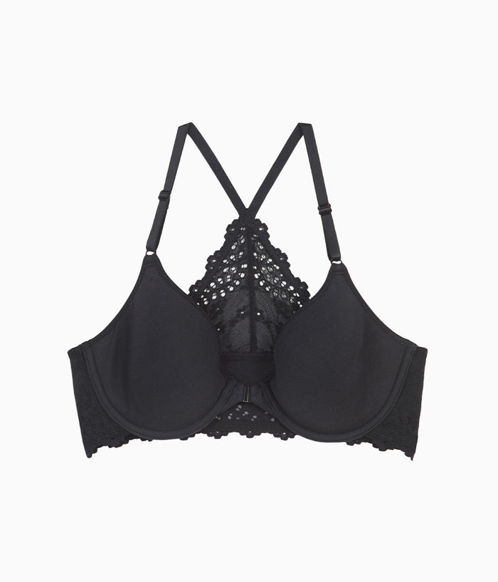 Inspired Eyelet Front Close T-Shirt Bra: Night
