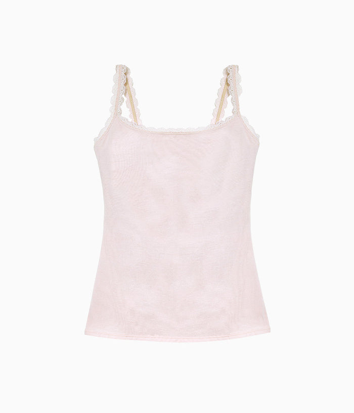 Inspired Eyelet Shelf Bra Cami: Rose Smoke