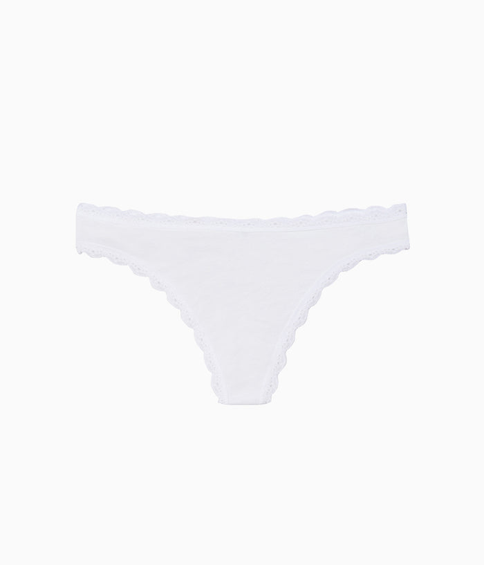 Inspired Eyelet Thong: White