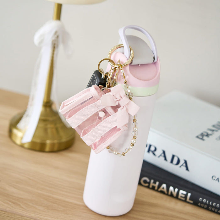 Jelly Tote Key Chain | Ballet Pink Bow