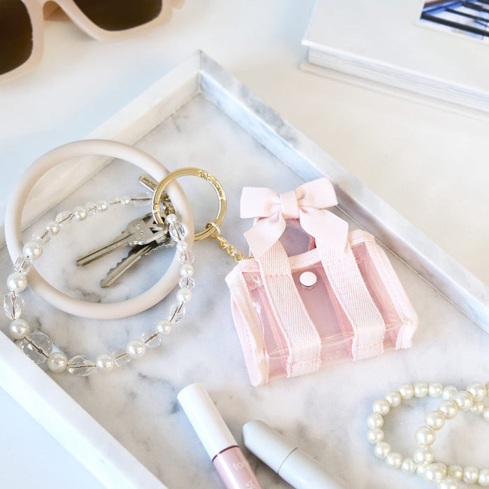 Jelly Tote Key Chain | Ballet Pink Bow
