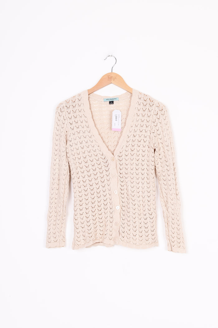 Kate Sylvester Womens Beige Cardigan Size 8