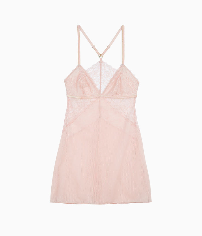 Lace Encounter Chemise: Rose Smoke