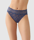 Lace Kiss Hi-Leg: Crown Blue