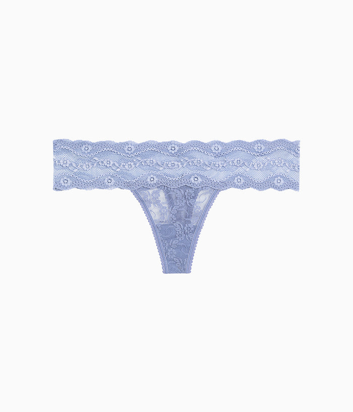 Lace Kiss Thong: Country Blue