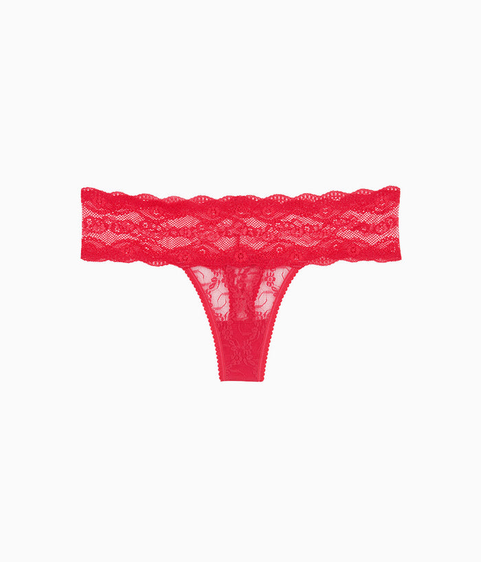 Lace Kiss Thong: Crimson Red