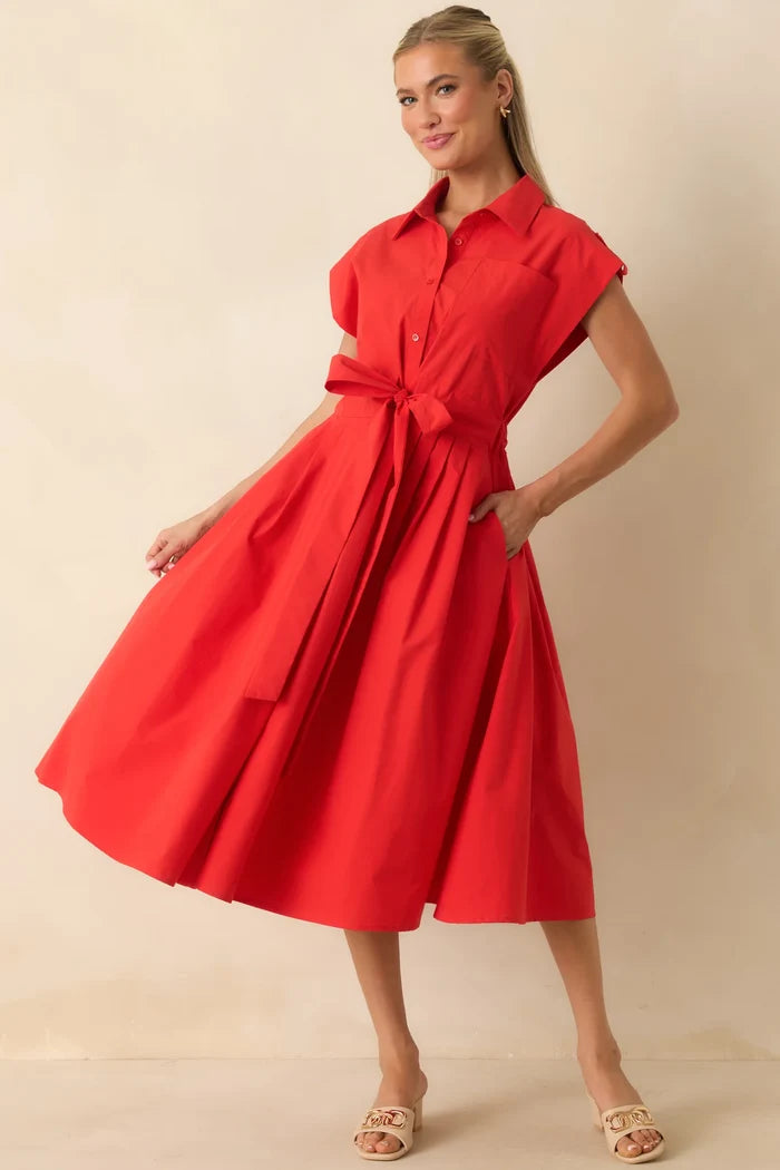 Prosperina Lana Midi Dress Very Cherry
